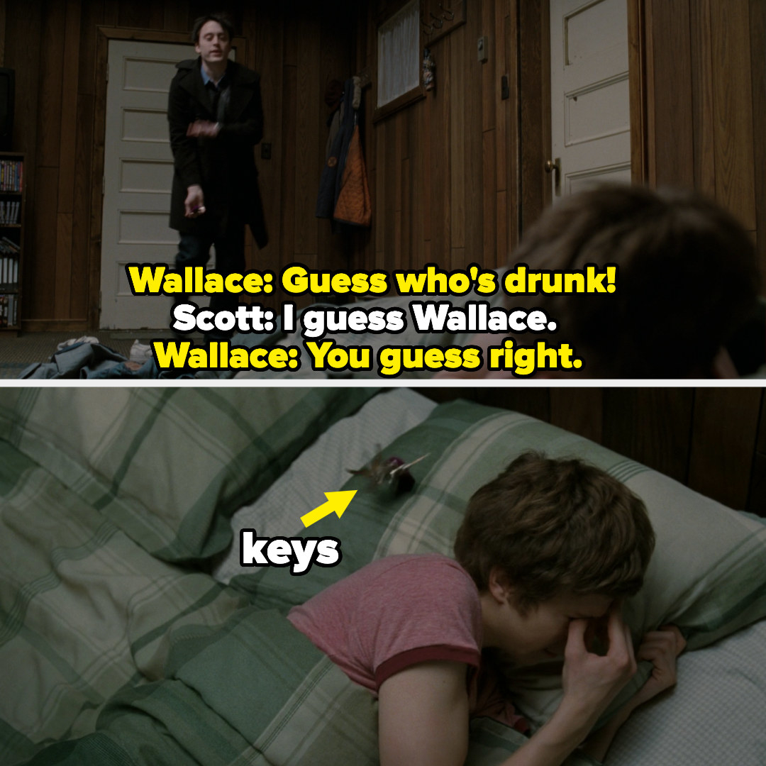 Wallace announces he&#x27;s drunk and tosses his keys at Scott&#x27;s head