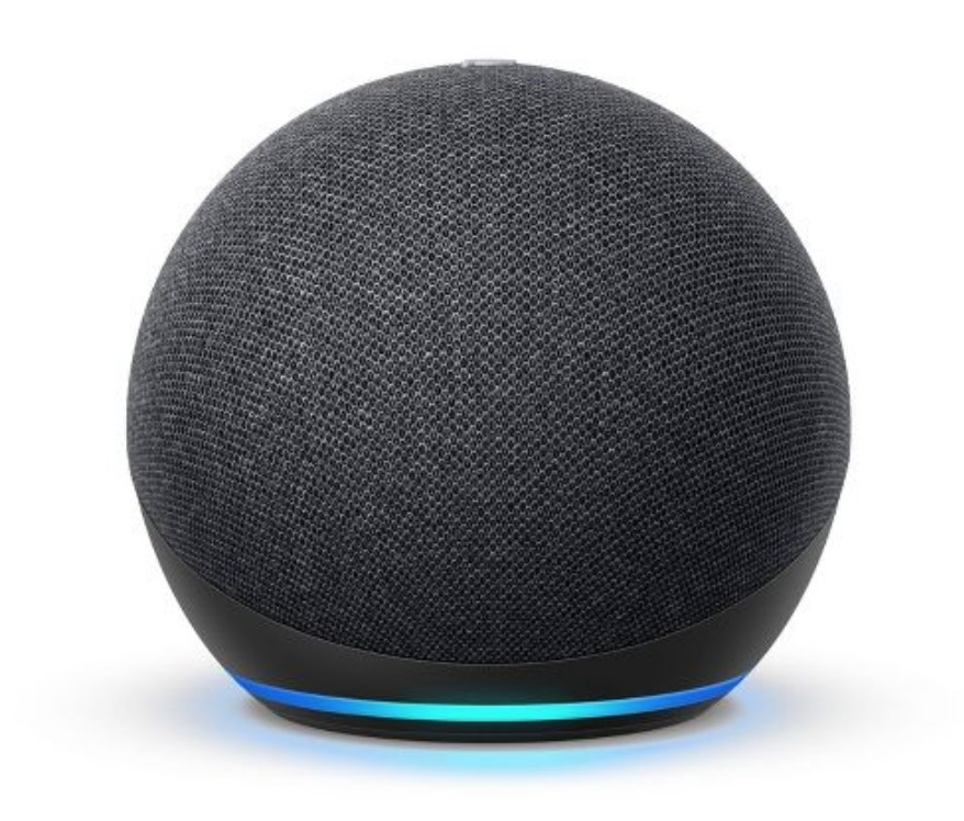 A black Amazon Echo Dot