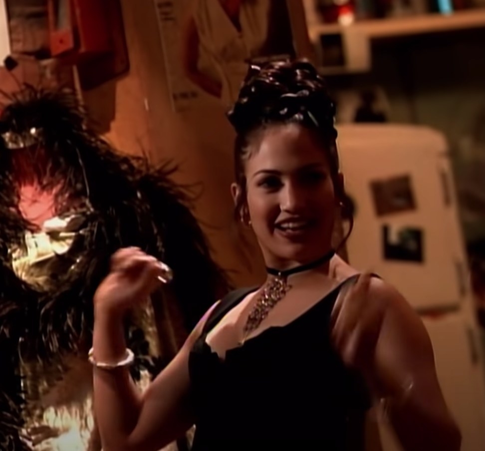 Jennifer Lopez talks to Janet Jackson in her &quot;That&#x27;s the Way Love Goes&quot; music video
