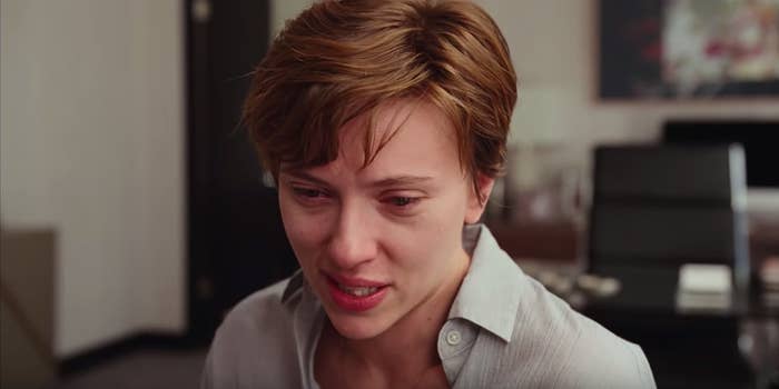A crying Scarlett Johansson in &quot;Marriage Story&quot;