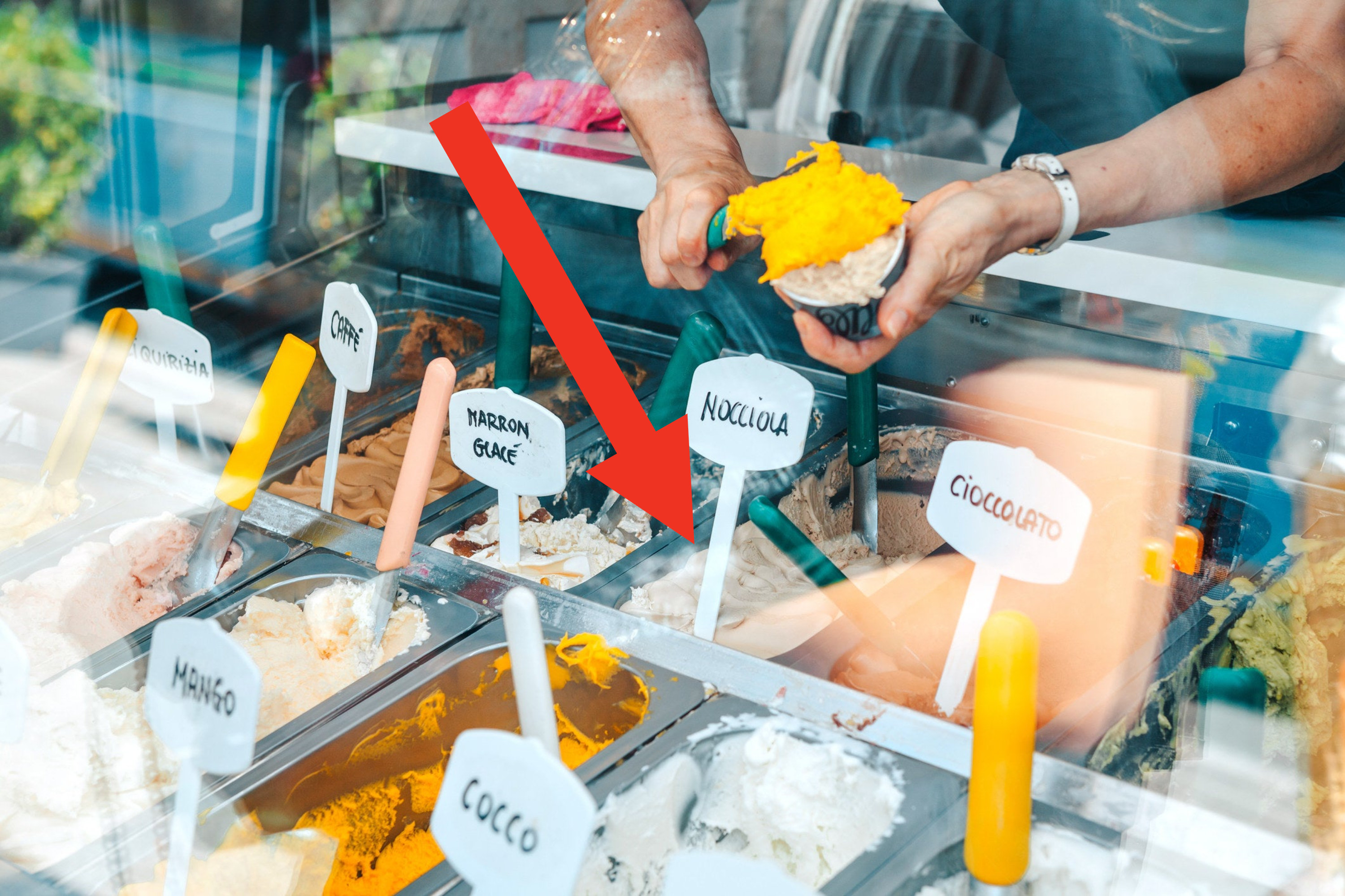 Different gelato flavors.