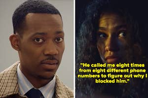 Greg from "Abbott Elementary" looking stunned and Rue from "Euphoria" looking startled