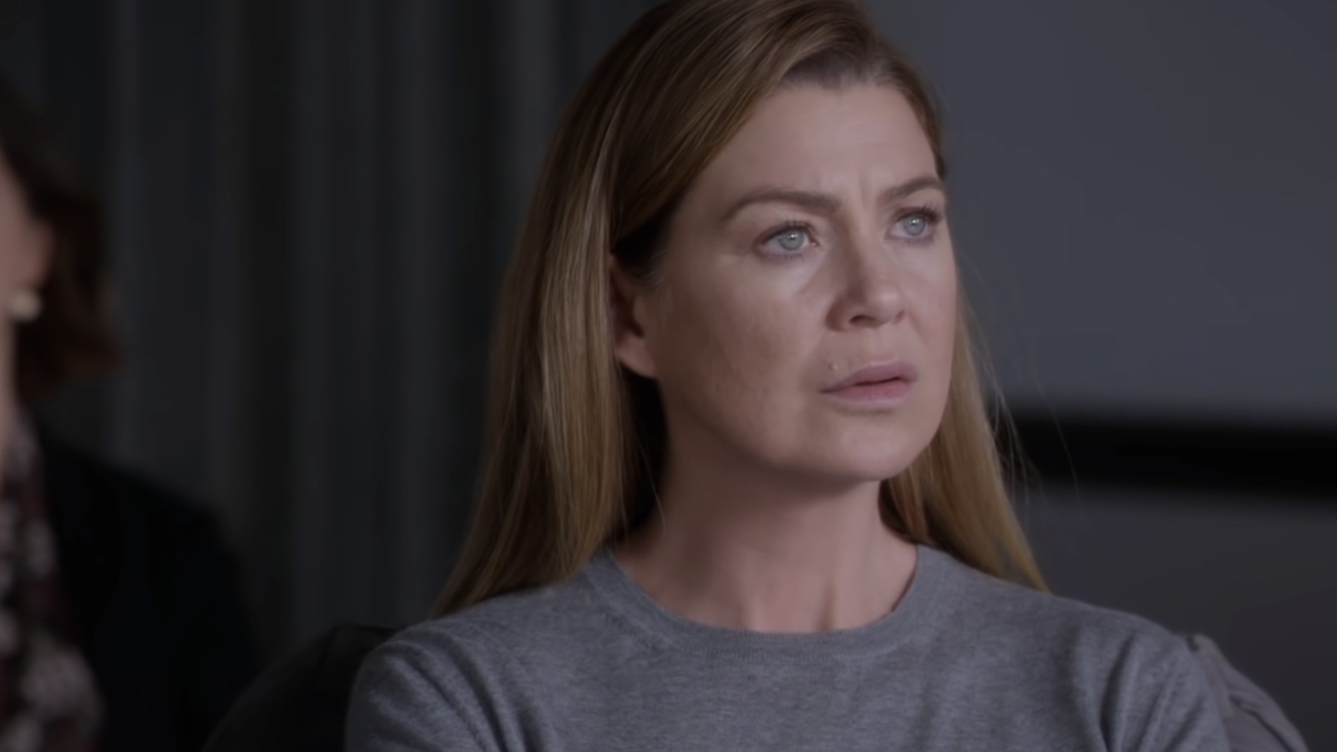 Meredith Grey looking perturbed in Grey&#x27;s Anatomy