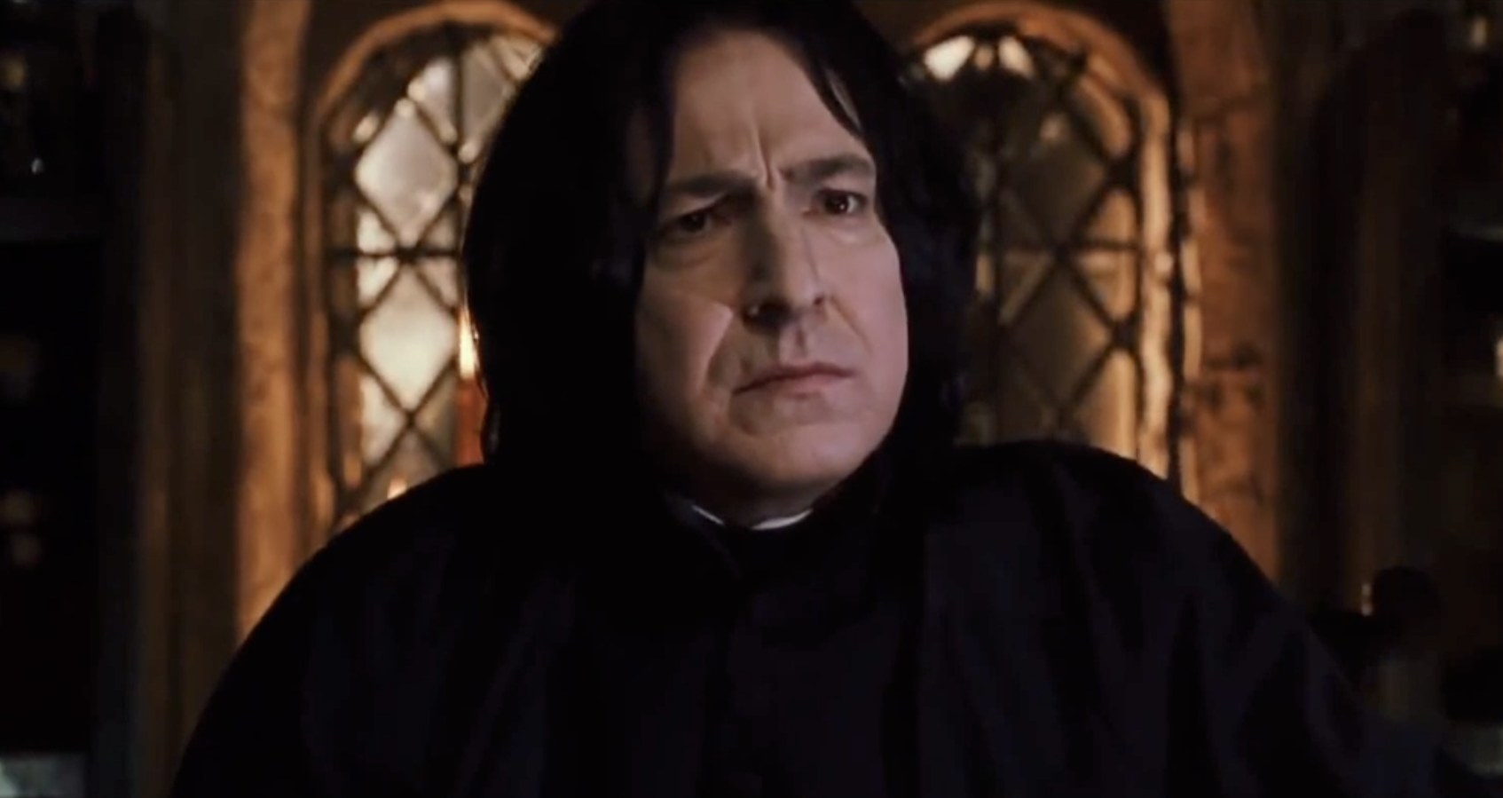 Snape looking annoyed in Harry Potter