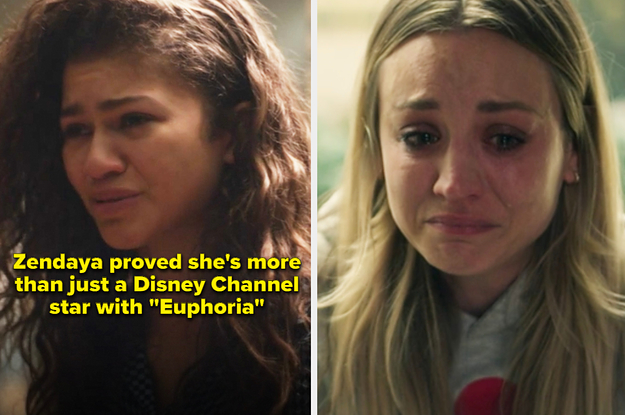 Zendaya in Euphoria and Kaley Cuoco in The Flight Attendant
