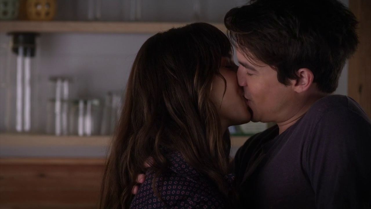 Spencer and Caleb kiss