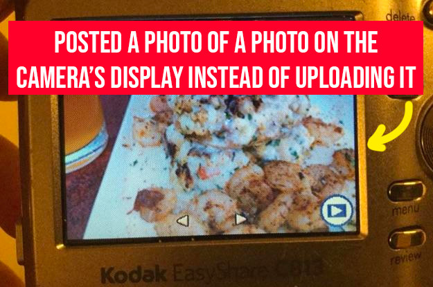 A mom posts a photo of a camera's display screen showing a photo instead of uploading it