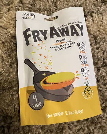 A pack of Fry Away for pan frying