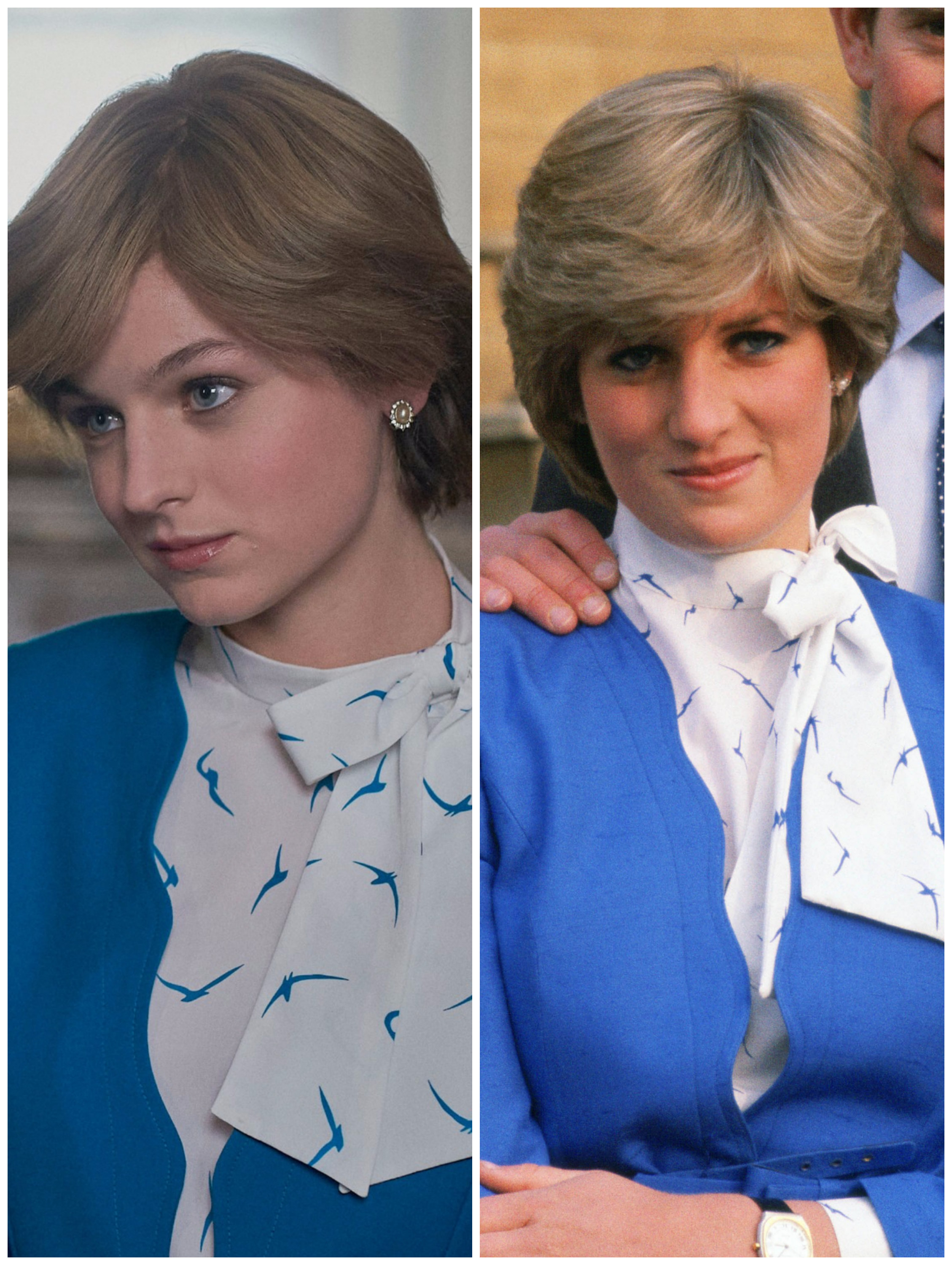 Emma Corrin in Season 4 of &quot;The Crown&quot; vs. the real Princess Diana