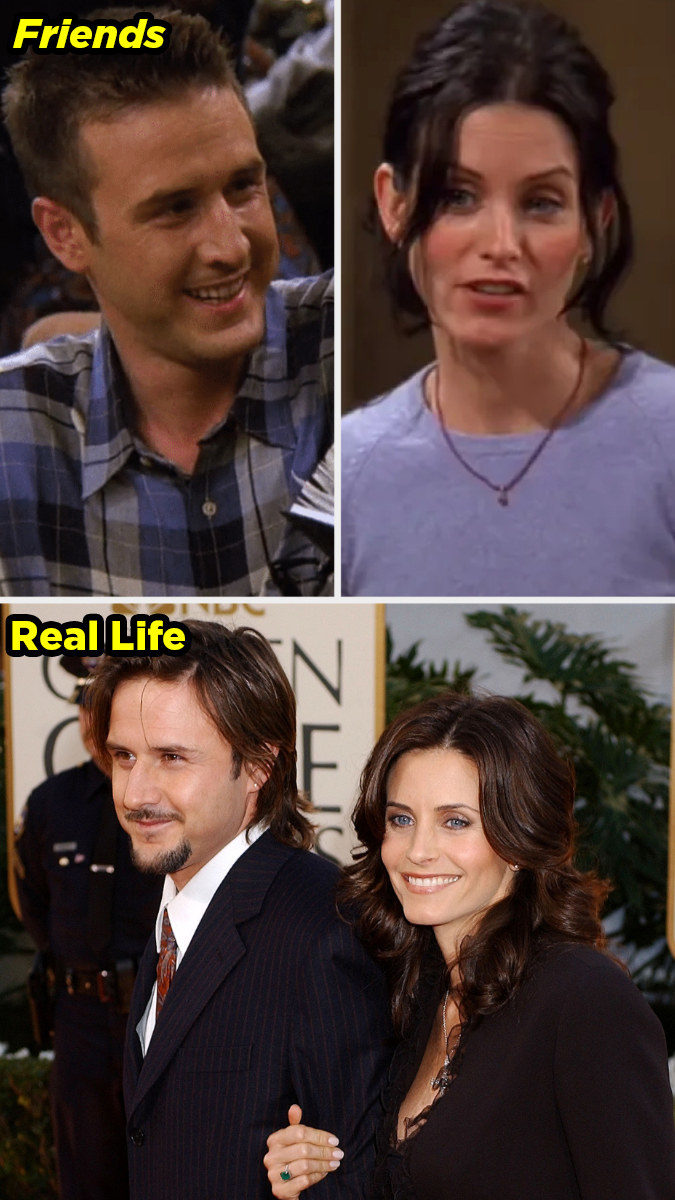 Courteney and David on Friends vs them IRL