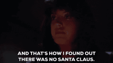 Phoebe Cates telling a story in which she finds out Santa Claus isn&#x27;t real