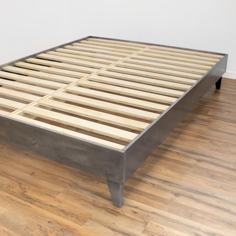 the bed frame in gray