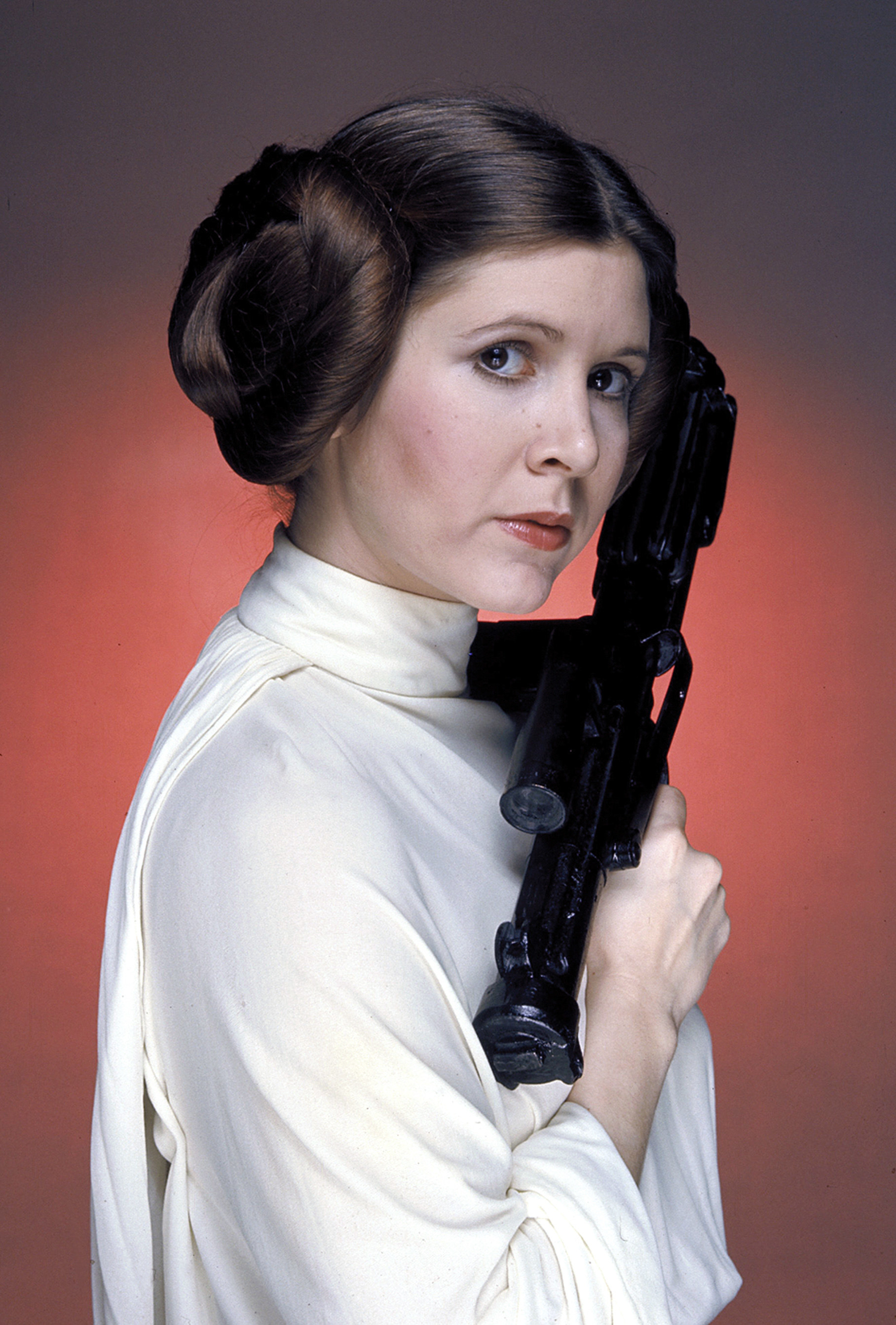 Princess Leia holding a gun