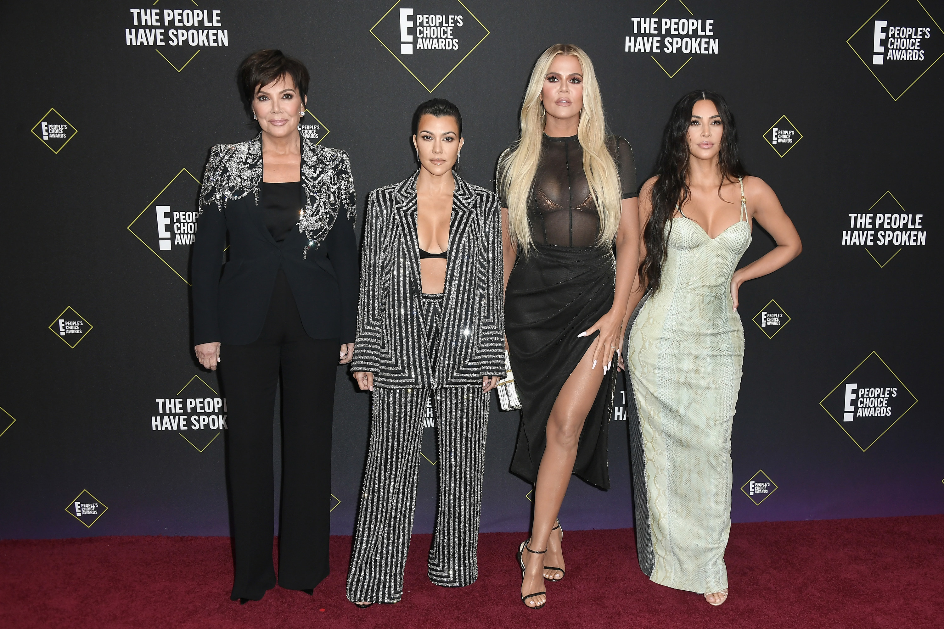 Kris, Kourtney, Khloé, and Kim on the red carpet