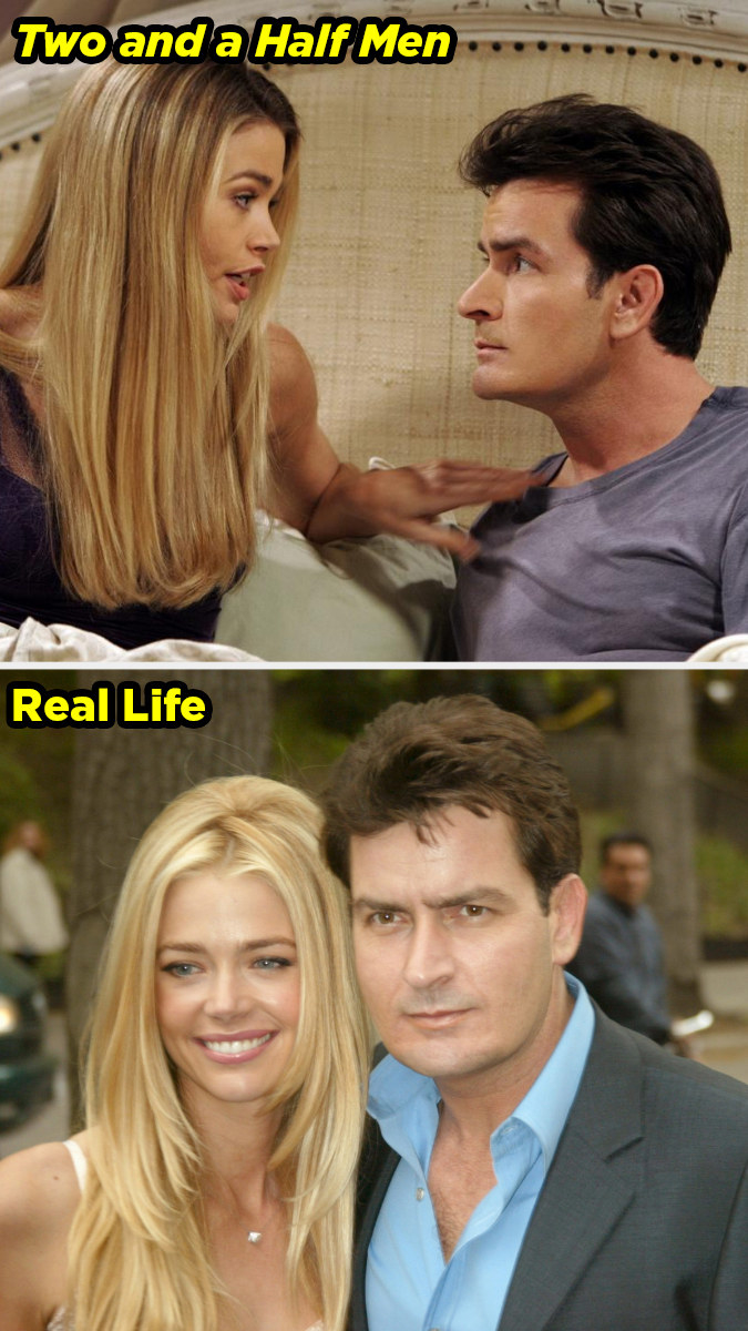 Denise and Charlie in bed on Two and a Half Men vs them IRL