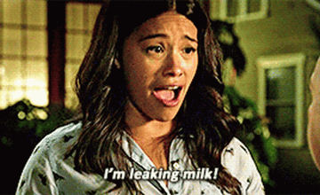 Jane the Virgin crying about leaking milk