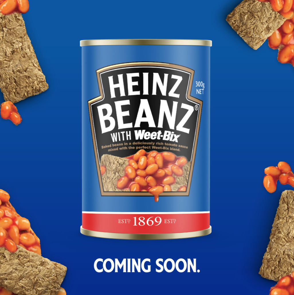 A can of Heinz Beanz With Weet-Bix: "Coming soon"