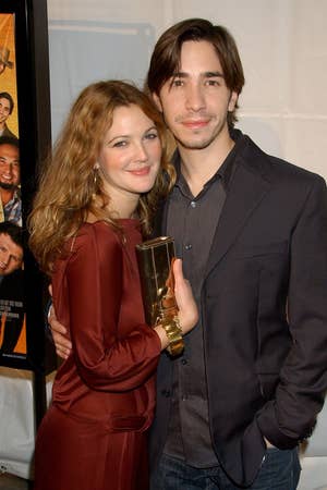 Drew Barrymore and Justin Long at an event