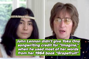 Yoko Ono and John Lennon in their "Imagine" music video