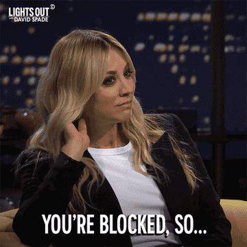 Kaley Cuoco says &quot;You&#x27;re blocked, so...&quot; in &quot;Lights Out with David Spade&quot;