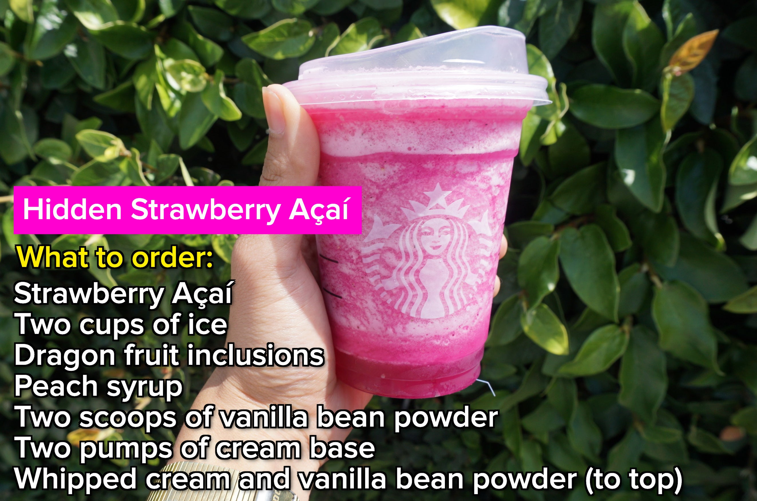 Starbucks Hidden Strawberry Acai drink