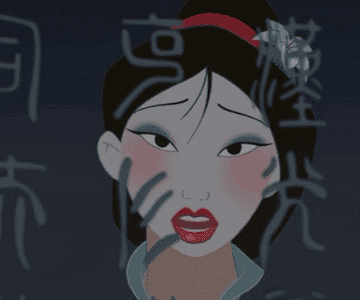 Mulan taking off her makeup