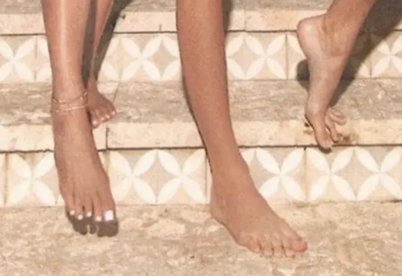 A closeup of Kylie Jenner&#x27;s toes.
