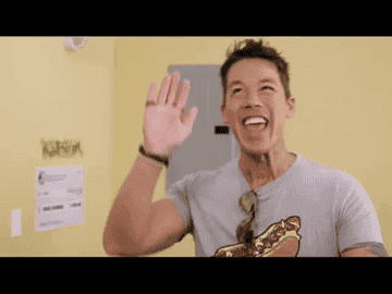 GIF of David Bromstad from HGTV saying &quot;Yes!!!&quot;