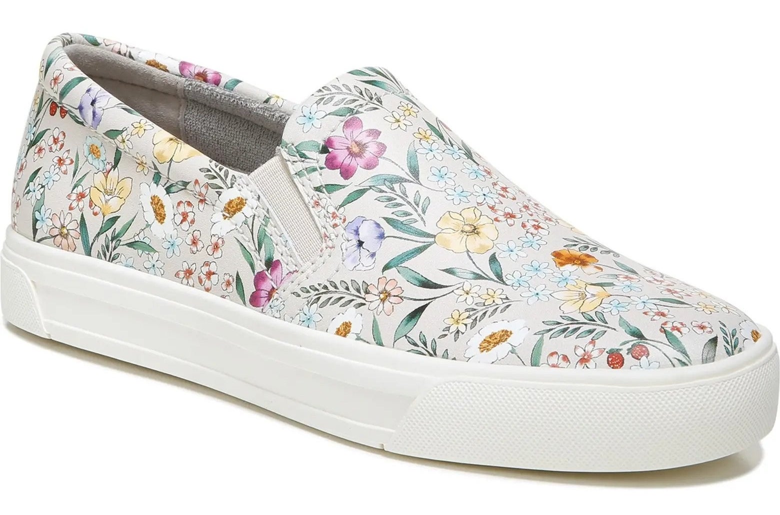 lace free sneakers with floral pattern on canvas fabric