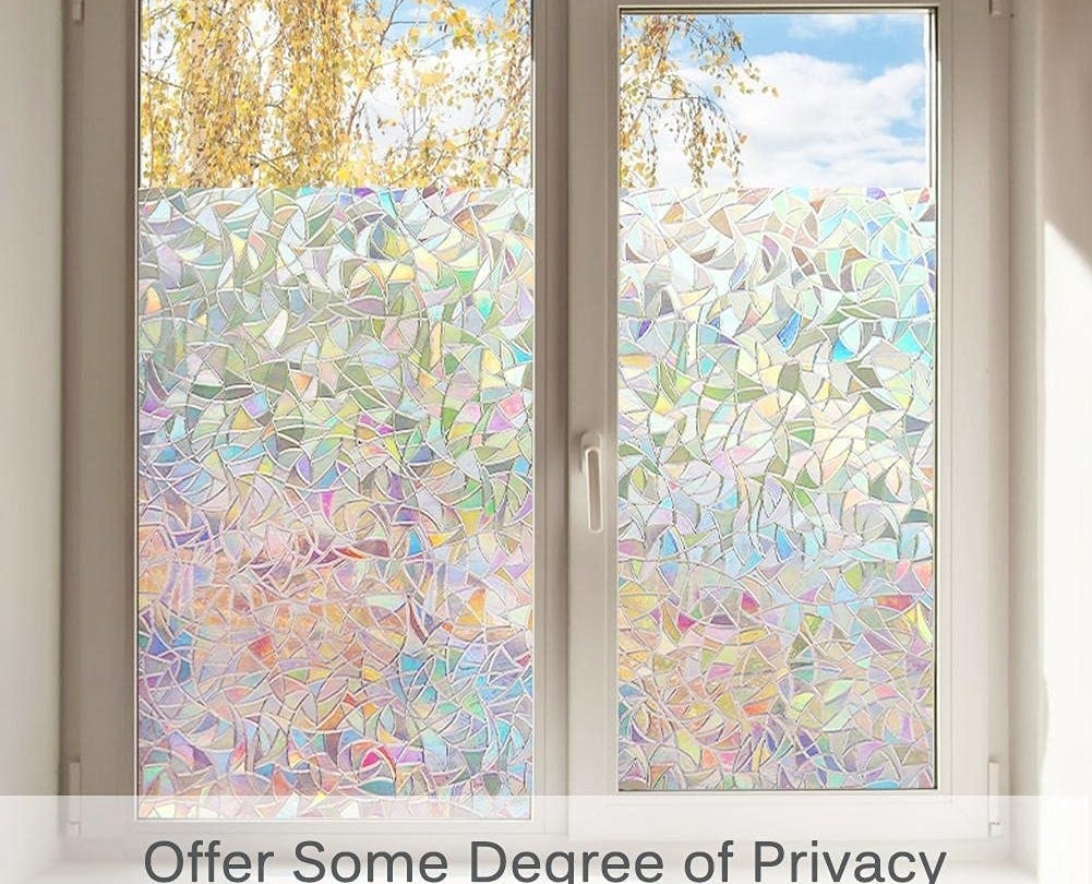 A window covered in privacy film