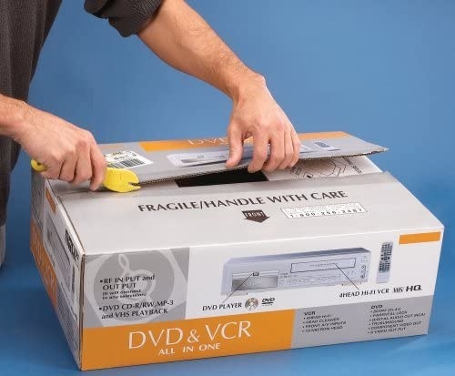 A person opening a box with the package opener