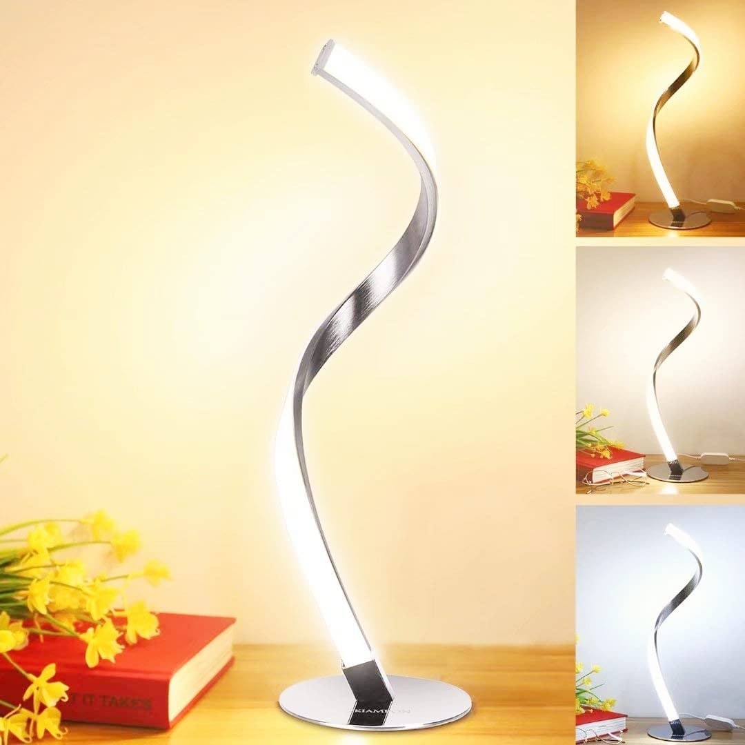 Lámpara de mesa moderna en espiral