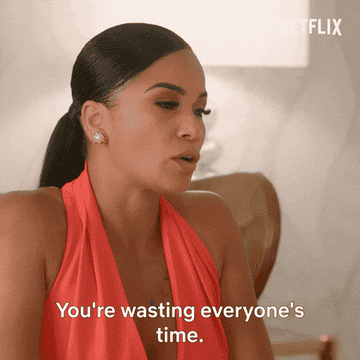 a woman saying &quot;You&#x27;re wasting everyone&#x27;s time&quot;