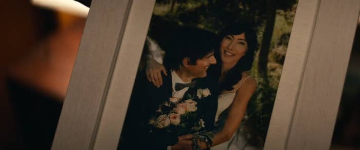 Mark holding a photo of himself with Gemma in "Severance"