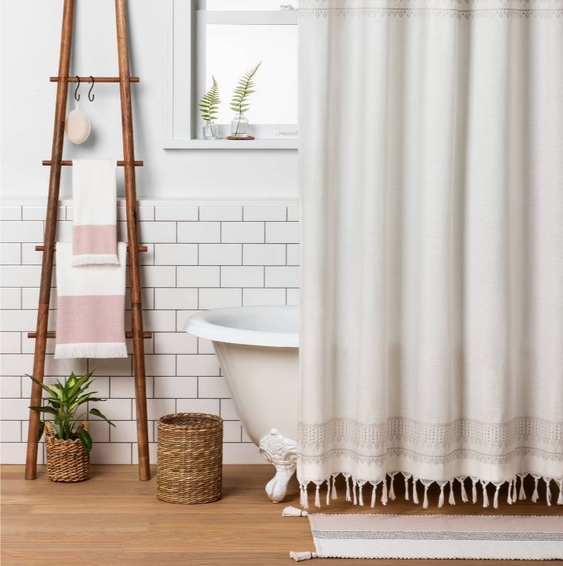 A brown decorative ladder
