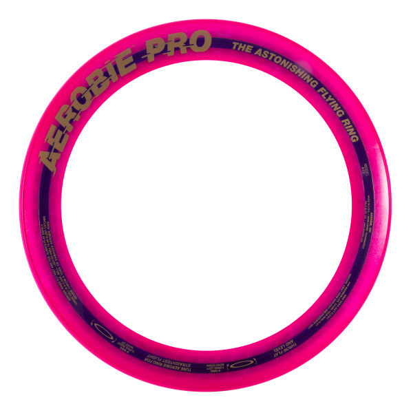 pink ring-shaped flying disc