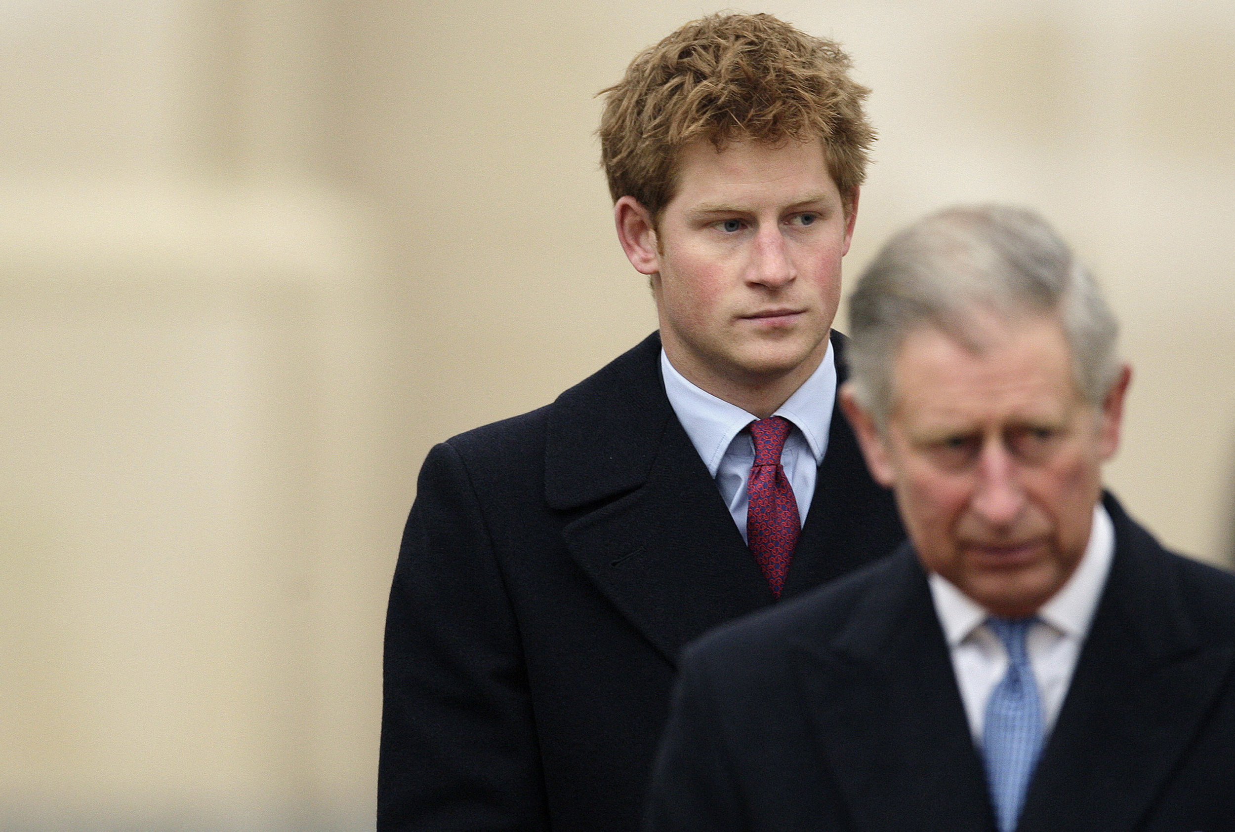 Prince Charles and Prince Harry at an event in honor of the Queen Mother in 2009