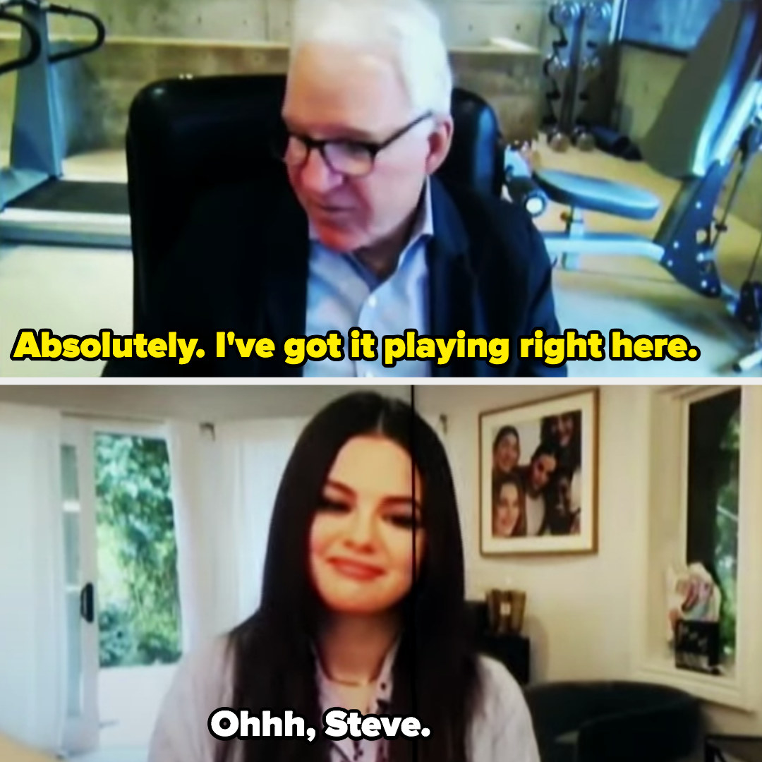 Steve saying he always listens to Selena&#x27;s music.