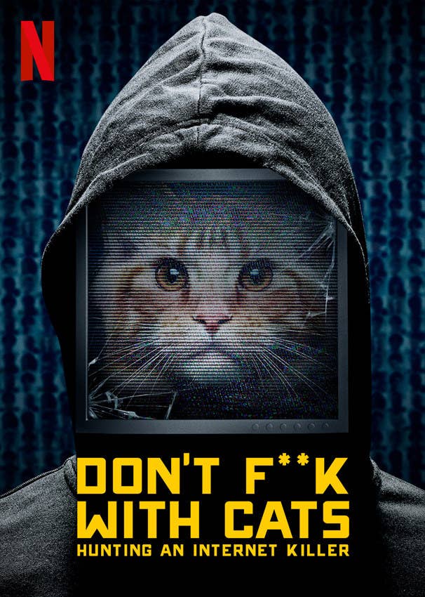 Cover photo of Netflix&#x27;s Don&#x27;t F**ck With Cats: a tv with a cat&#x27;s face displayed on it