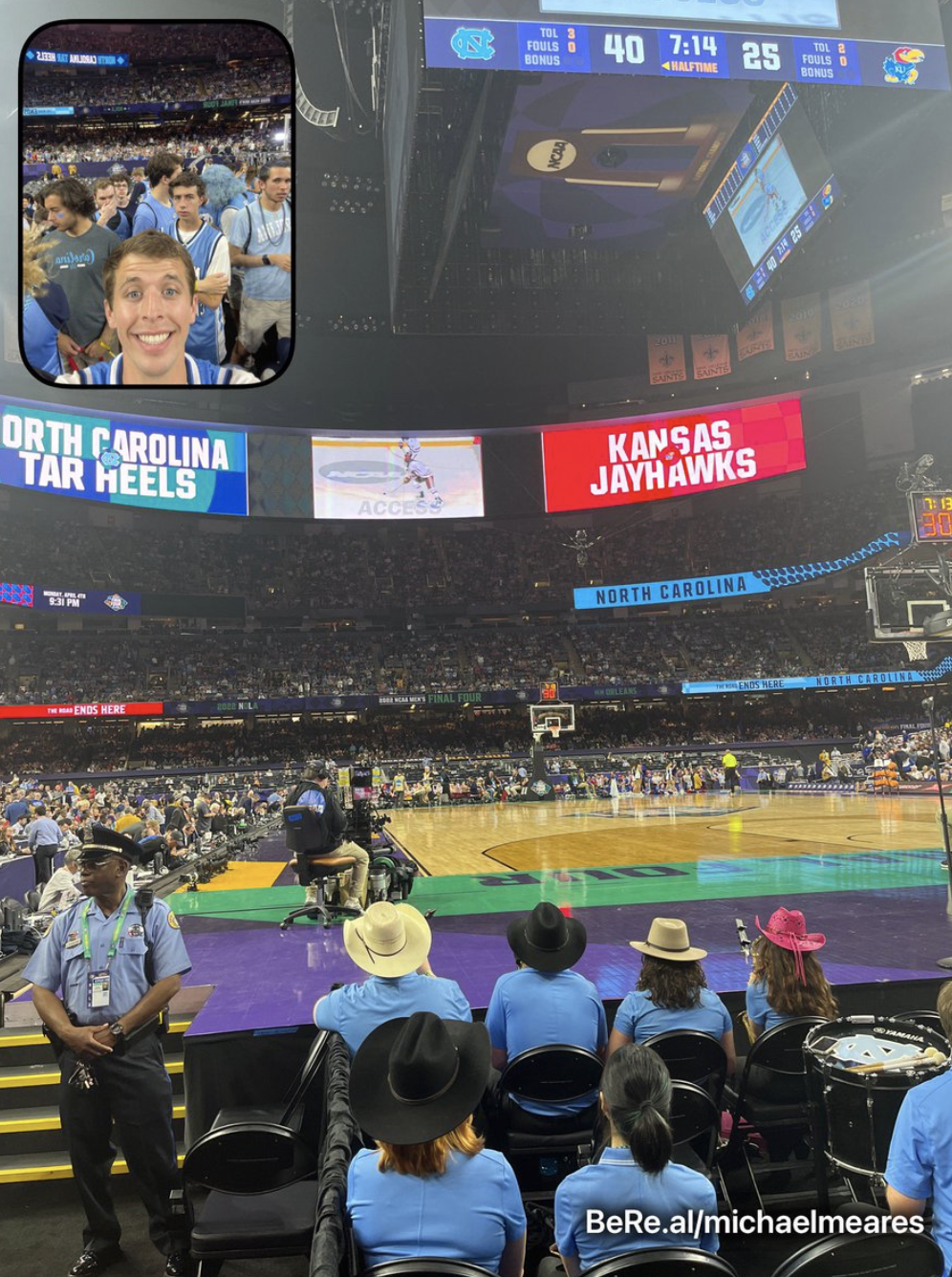 Man attends basketball game