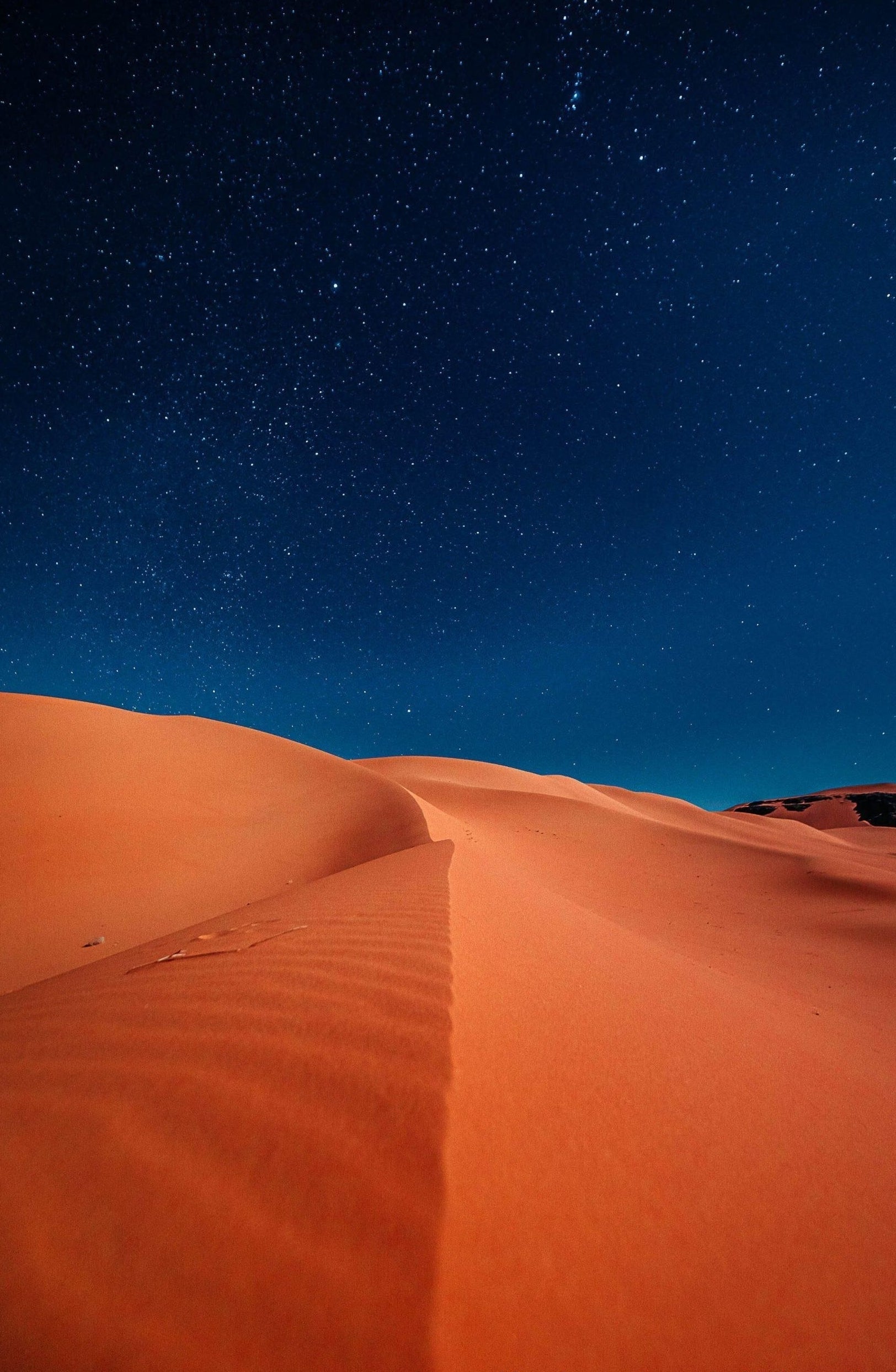 The Sahara desert at night.