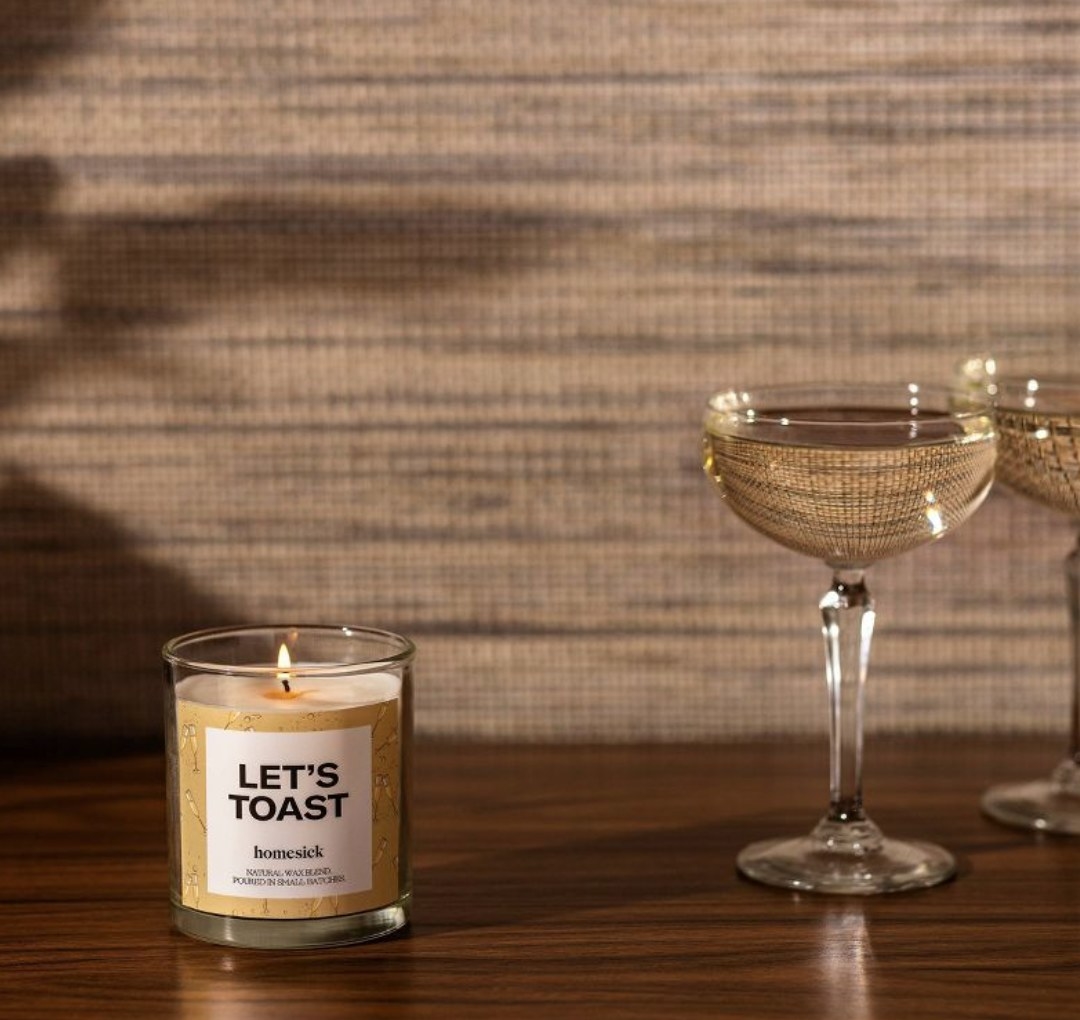 the &quot;Let&#x27;s Toast&quot; candle