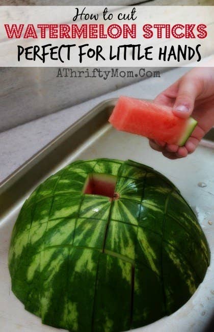 Blogger&#x27;s photo of a watermelon cut into sticks