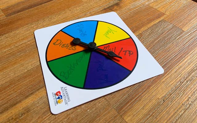 Blogger&#x27;s photo of a game spinner turned into a chore wheel