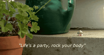 Marcel saying &quot;Life&#x27;s a party, rock your body.&quot;
