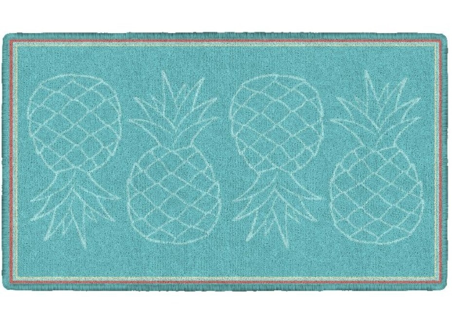Dusty blue pineapple rug