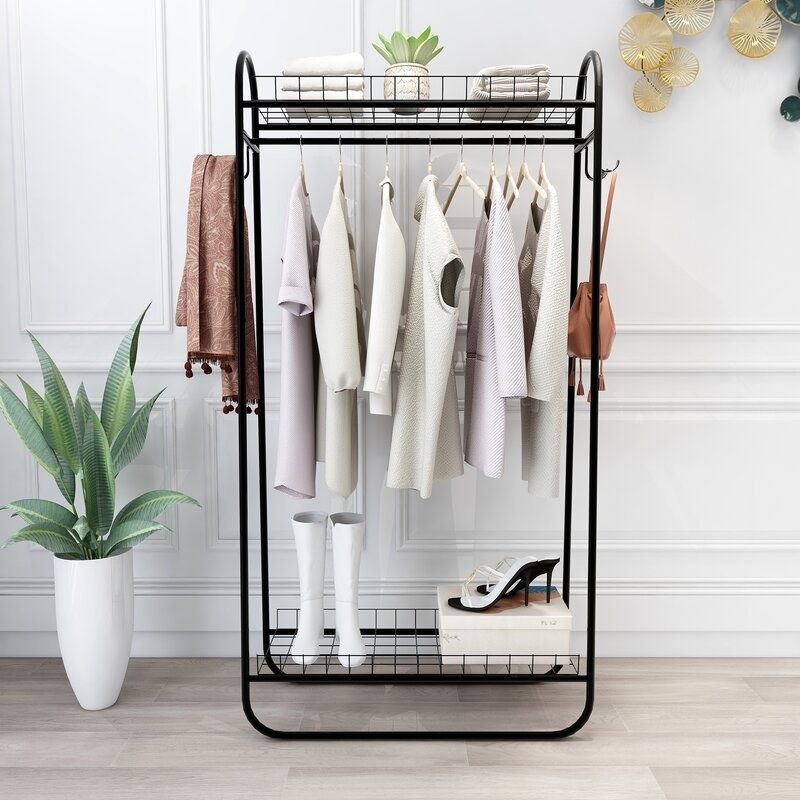 The clothes rack in black