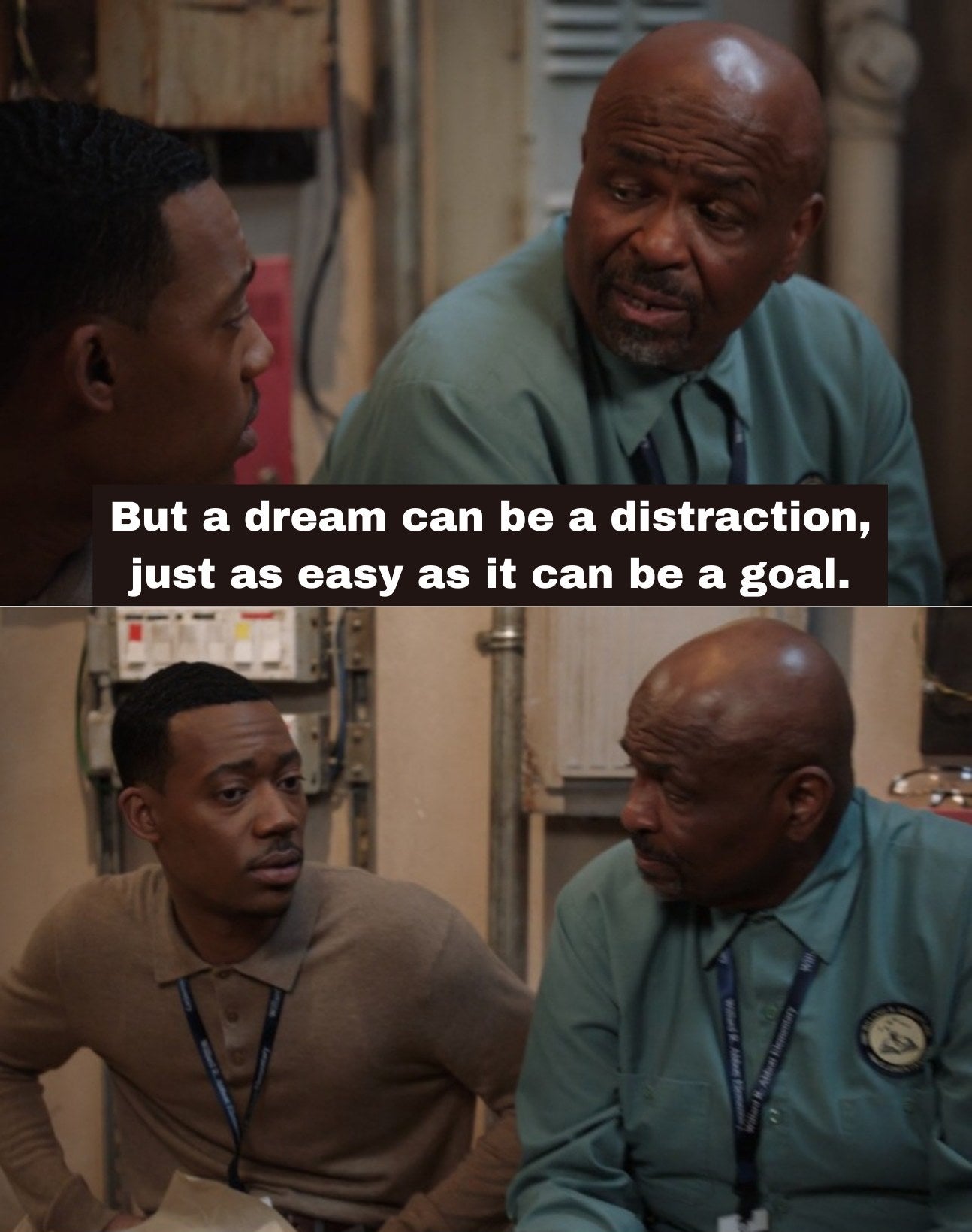Gregory and Mr. Johnson have a conversation. Mr. Johnson says, &quot;But a dream can be a distraction, just as easy as it can be a goal&quot;