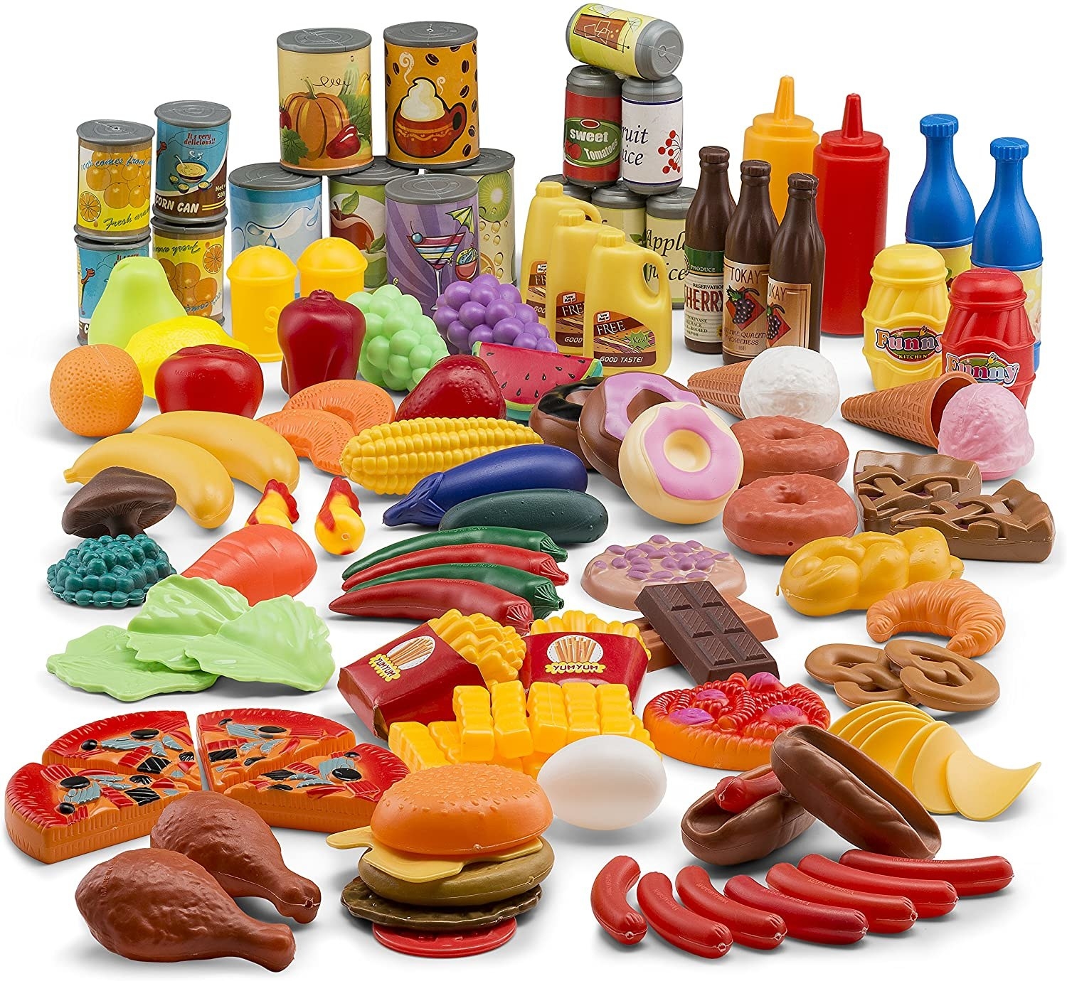 assortment of play food