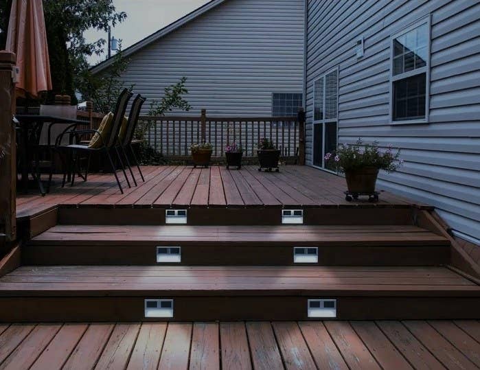 small lights on patio steps
